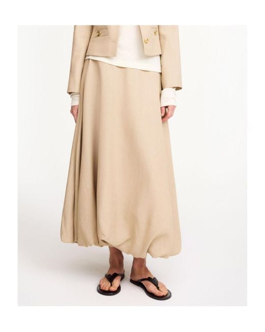 By Malene Birger Natural Aubrey Balloon-Hem Maxi Skirt