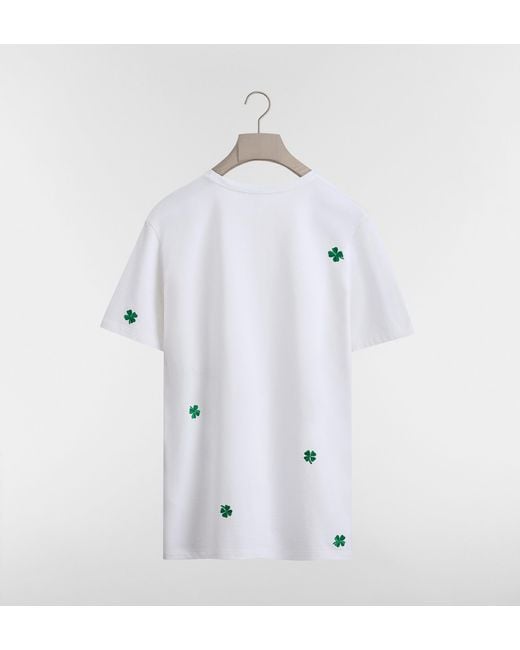 Dior White T-Shirt With Clover Embroidery, Relaxed Fit for men