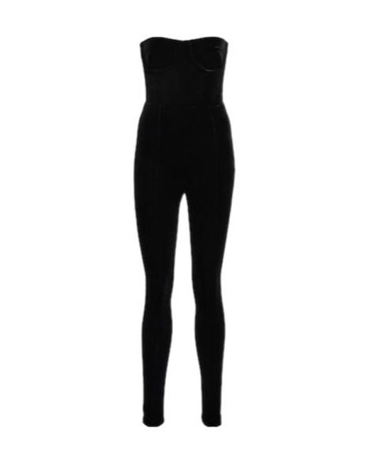 Alex Perry Black Velvet Jumpsuit