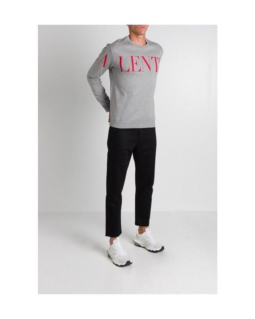 Valentino Gray Logo-Print Crewneck Sweatshirt for men
