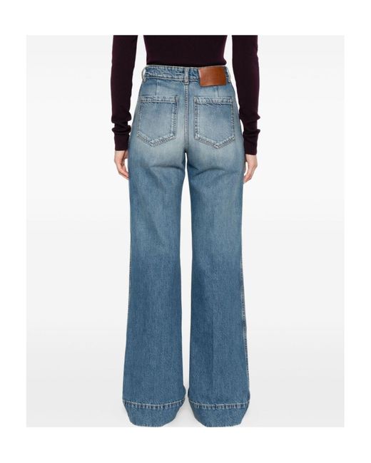 Victoria Beckham Blue Alina Wide-Leg Jeans