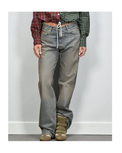 Haikure Blue Korea High-Waist Wide-Leg Jeans