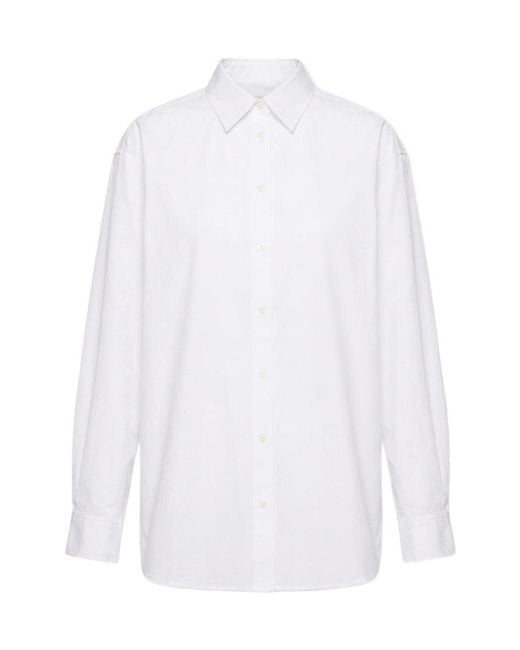 Totême White Totme Button-Up Long Sleeved Shirt
