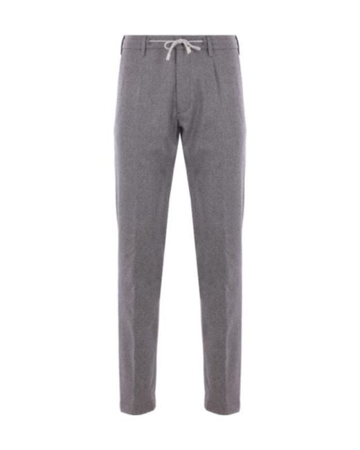 Eleventy Gray Belt Loop Casual Pants for men