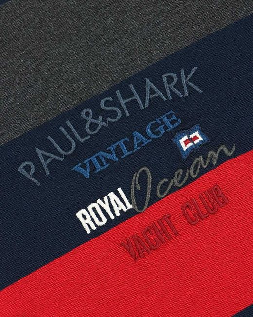 Paul & Shark Blue Striped Long-Sleeved Polo Shirt for men