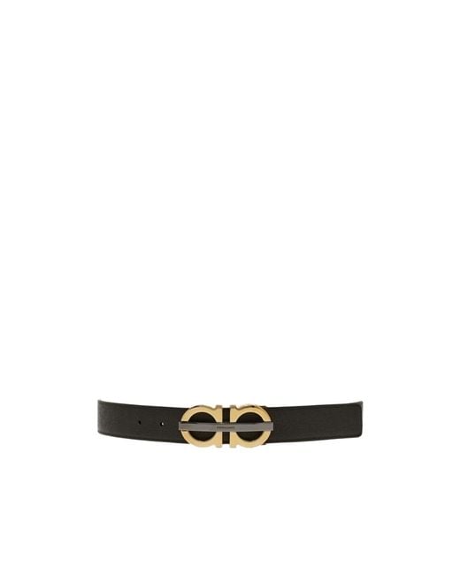 Ferragamo White Ferragamo Eyewear Reversible Logo Buckle Belt for men