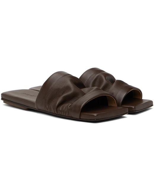 Marsèll Brown Logo Flat Slippers