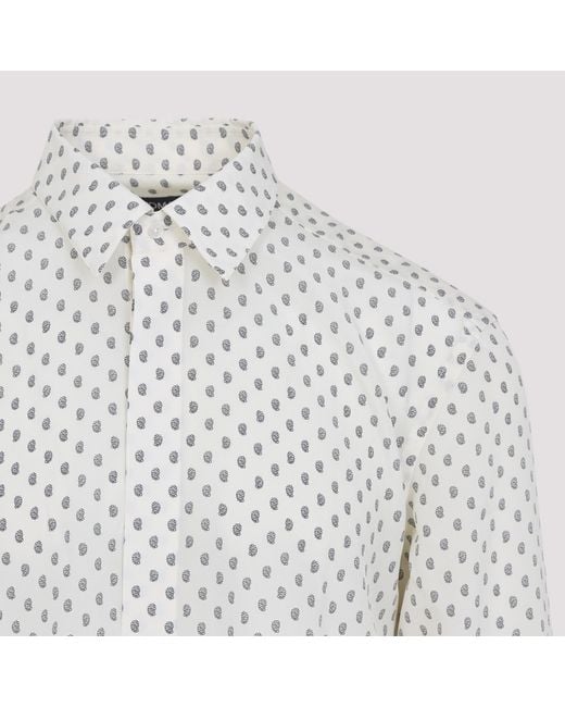 Tom Ford White Crepe De Chine Paisley-Print Fluid Fit Shirt for men