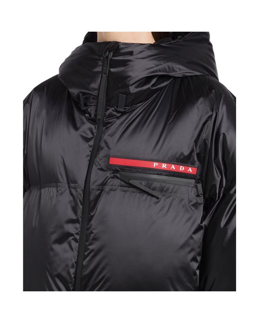Prada Black Oversized Technical Re-Nylon Down Jacket