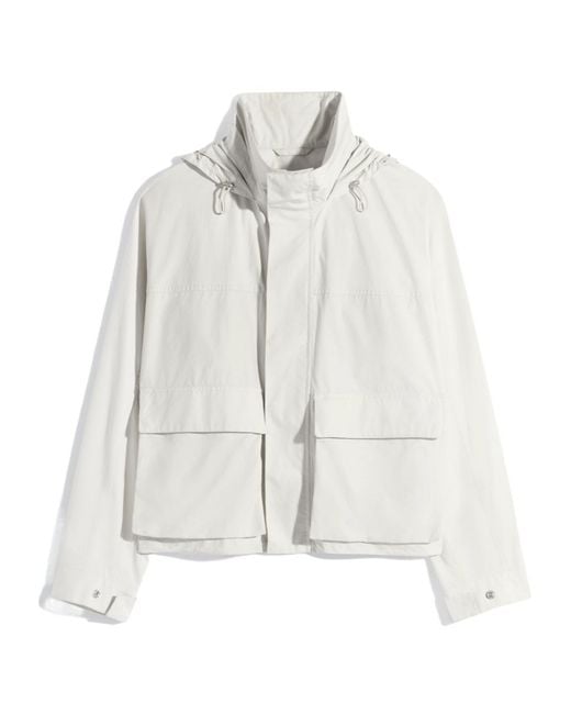 Lemaire White Drawstring Hooded Rain Jacket for men