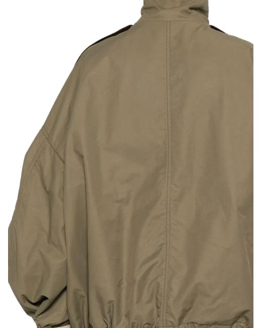 The Attico Green The String-Detail Zipped Bomber Jacket
