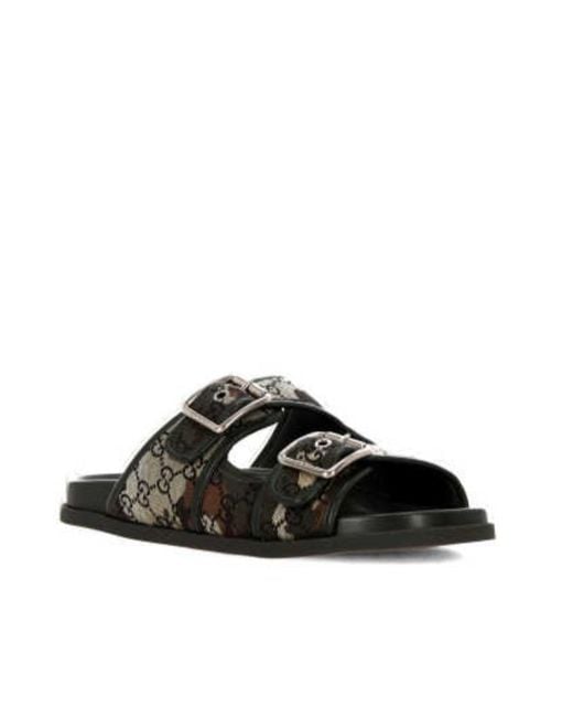Gucci Green Double Buckle Slide Sandals for men