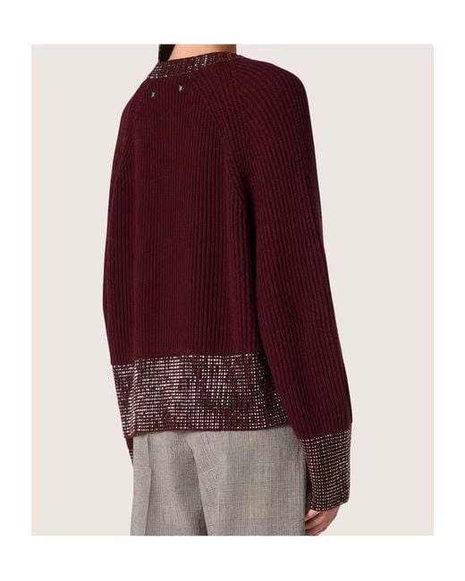 Golden Goose Deluxe Brand Purple Embellished-Neck Jumper
