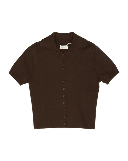 Magda Butrym Brown Short-Sleeved Knitted Cardigan
