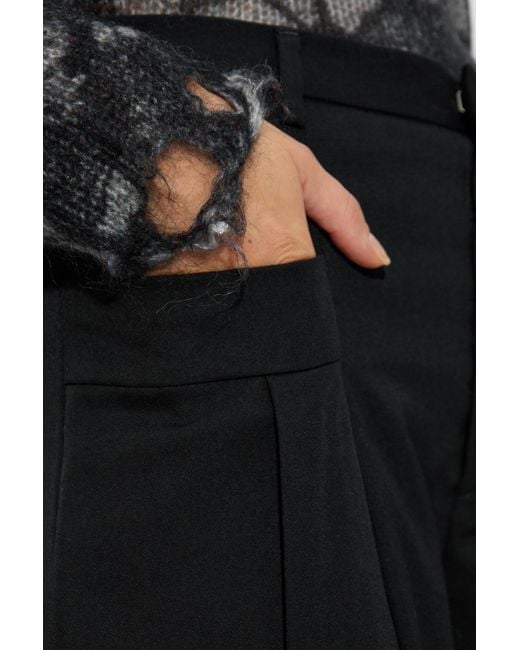 R13 Black Pleated Wool Trousers