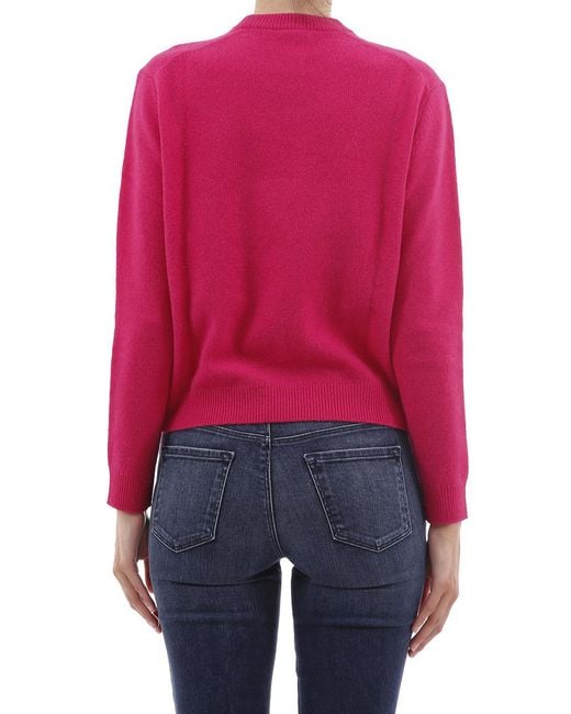 KENZO Pink Jumping Tiger Embroidered Pullover