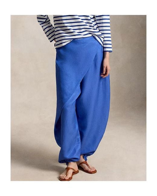 Polo Ralph Lauren Blue Wrap-Up Casual Pants