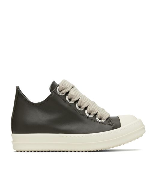 Rick Owens Black Leather Lace-Up Sneakers