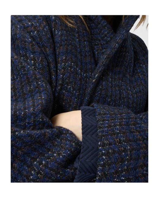 Missoni Blue Double-Breasted Cashmere And Viscose Coat