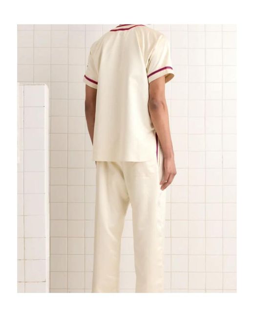 Bode White Logo Embroidered Redtail Baseball Shirt for men