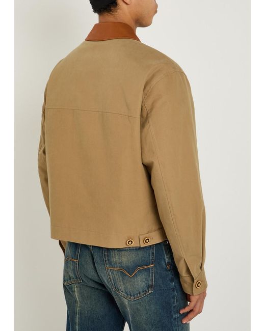 Versace Brown Quilted Canvas Jacket for men