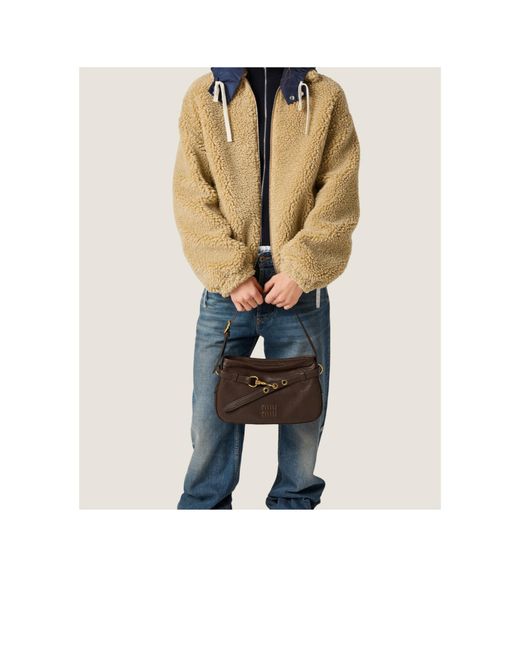 Miu Miu Brown Aventure Nappa Leather Bag