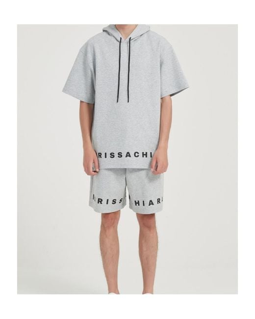 Marissa Chiara Gray Logo Print Shorts for men