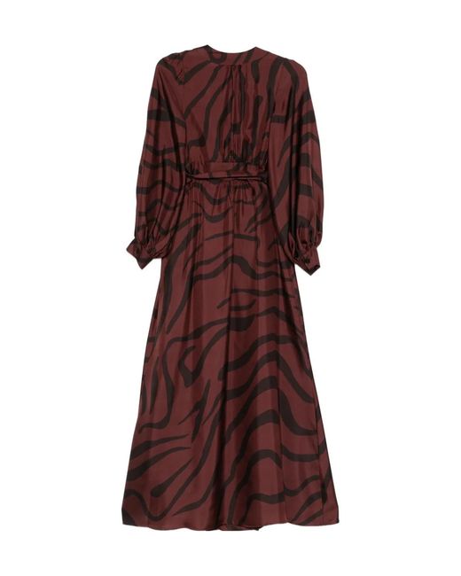 Raquel Diniz Purple Zebra-Print Wrap Dress