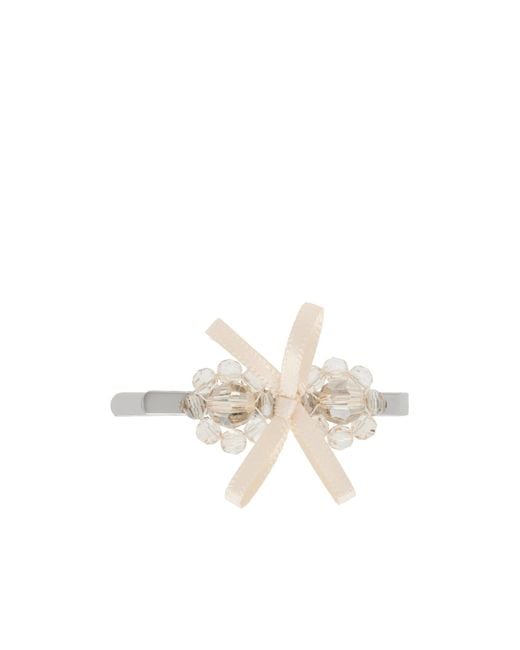 Simone Rocha White Bow Mini Flower Hair Clip