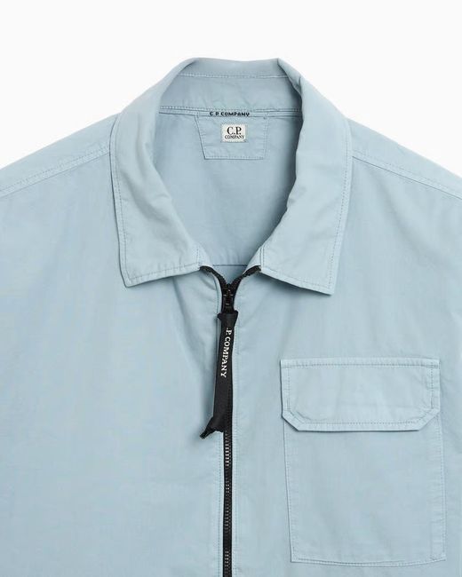 C P Company Blue Lente Zip Overshirt Shirt for men