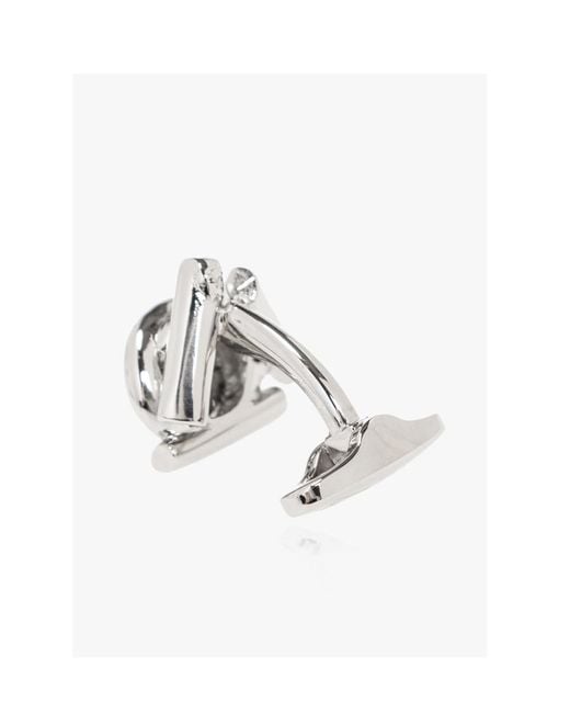 Ferragamo White Ferragamo Gancini Cuff Links for men