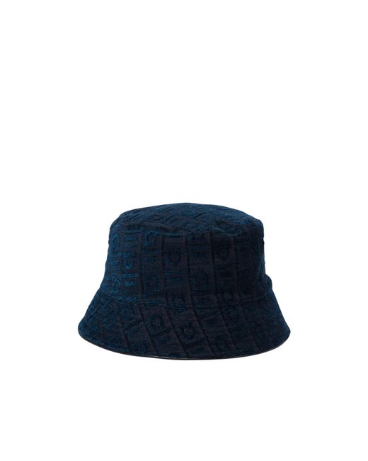 Ferragamo Blue Jacquard Fisherman's Hat
