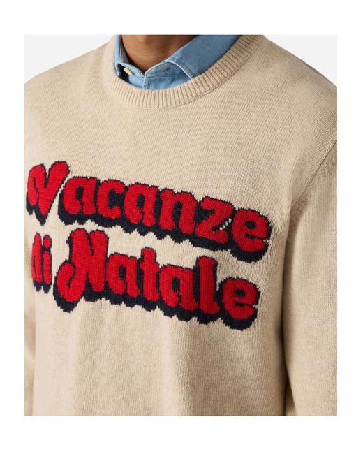Mc2 Saint Barth Pink Vacanze Di Natale Logo Jacquard Jumper for men