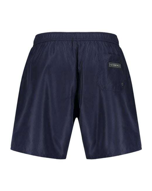 Iceberg Blue Logo Drawstring Swim Shorts for men