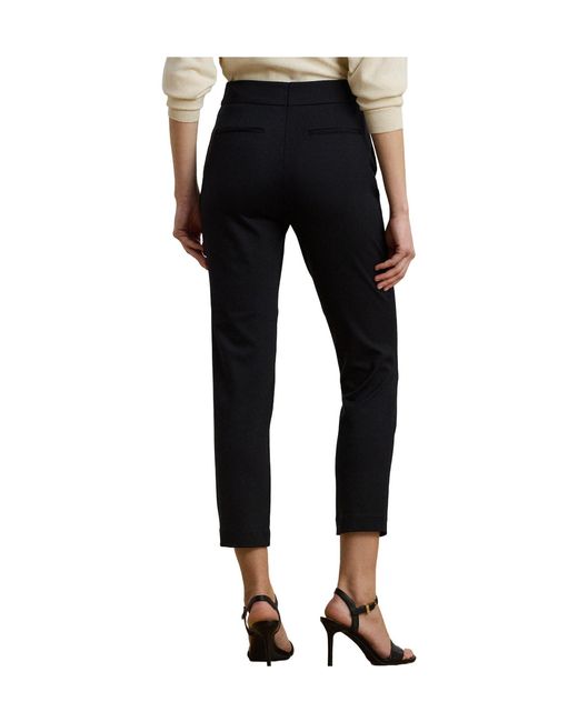 Ralph Lauren Black Solid Color Straight Leg Trouser