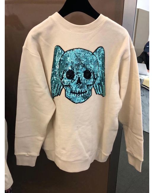 Gucci White Sequin Logo Sweatshirt