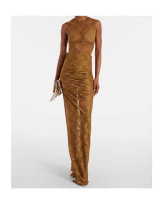 Alex Perry Natural Floral Sheer Lace Skirt