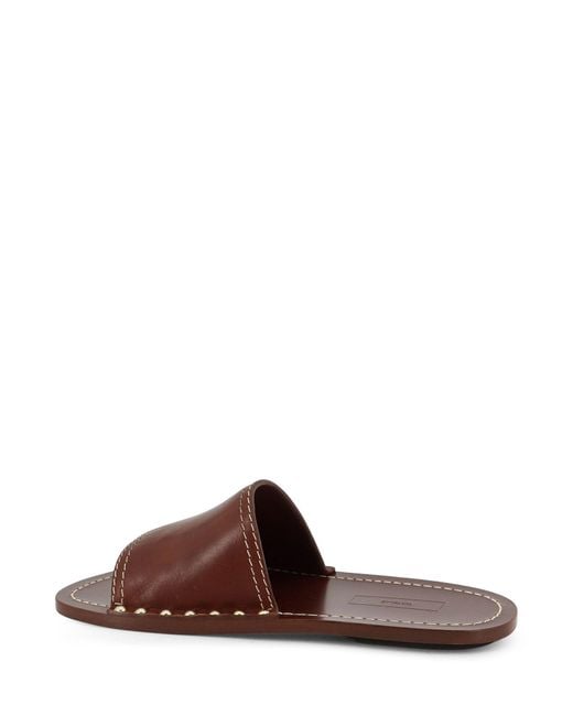 Totême  Brown Totême Studded Embellished Open Toe Slides