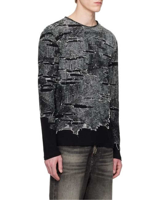DIESEL Gray K-Cadmo Distressed Jumper for men
