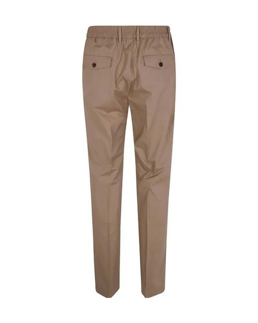 Incotex Brown Elasticated Trousers for men