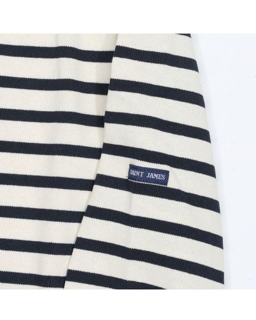 Saint James White Striped T-Shirt