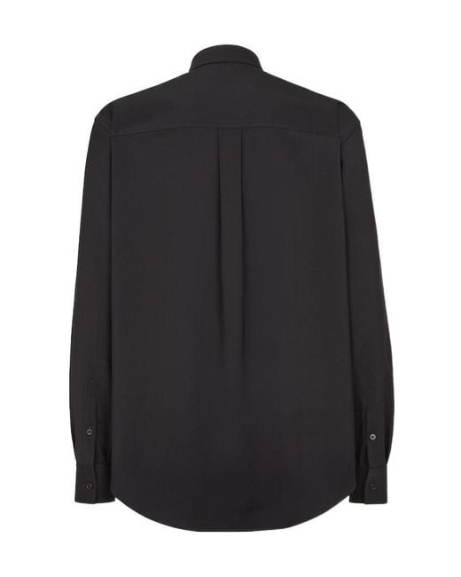 Fendi Blue Gg Logo Embroidered Buttoned Shirt for men
