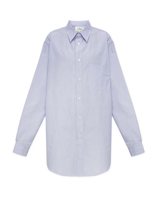 Maison Margiela White Long-Sleeved Buttoned Shirt