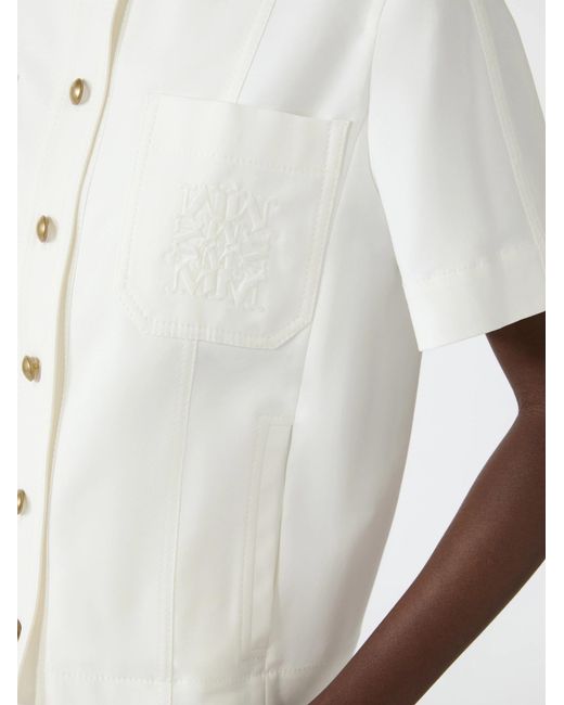 Max Mara White Mxmzanzara Short-Sleeved Button-Up Jacket