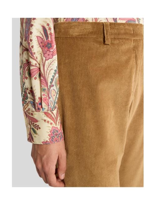 Etro Natural Corduroy Velvet Trousers
