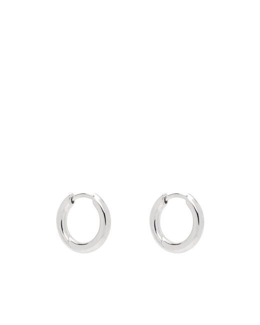 Tom Wood White Classic Hoop Earrings for men