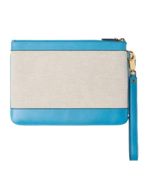 Versace Blue Rivière Zipped Pouch