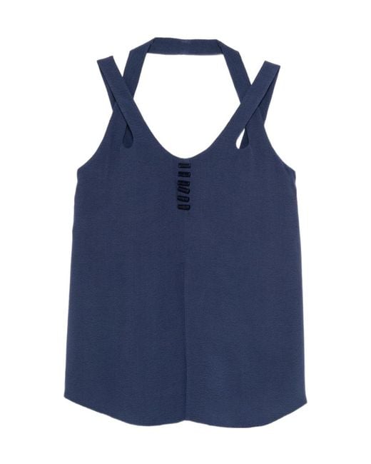 Emporio Armani Blue Strappy Detail Top