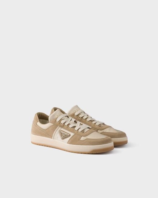 Prada Brown Downtown Lace-Up Sneakers for men