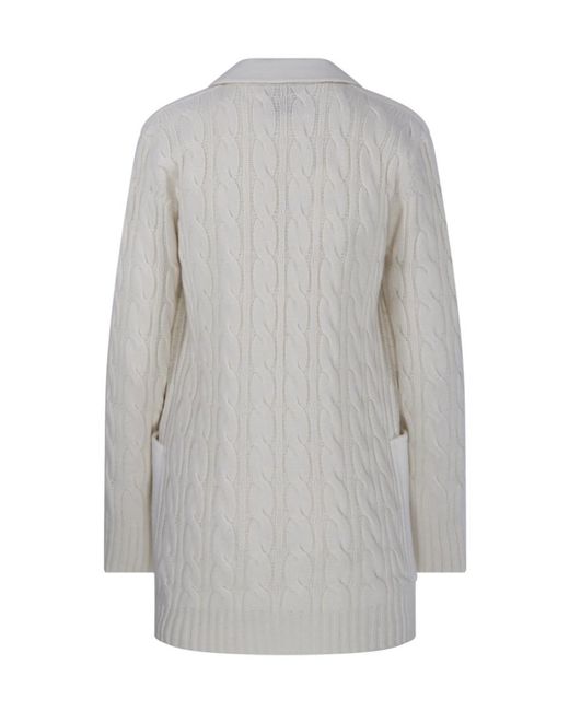 Max Mara Gray Double-Breasted Long-Sleeved Blazer
